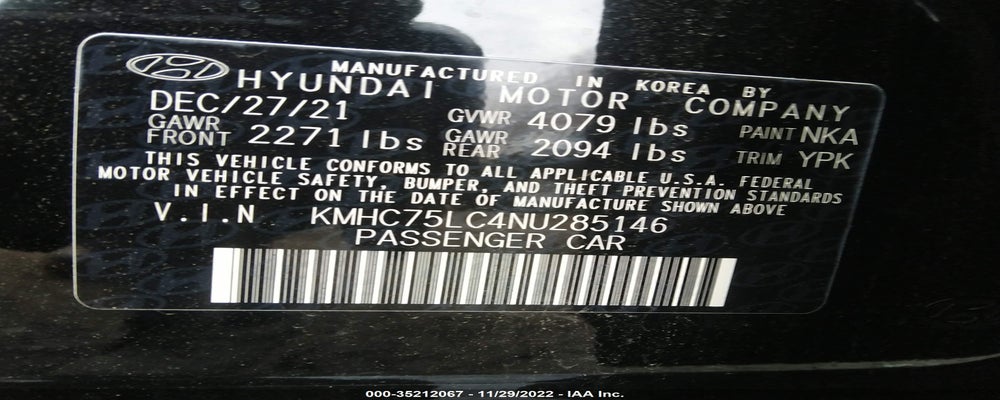 KMHC75LC4NU285146 2022 HYUNDAI IONIQ HYBRID photo no. 9