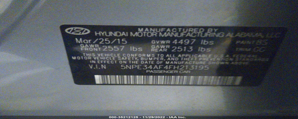 5NPE34AF4FH213195 2015 HYUNDAI SONATA photo no. 9