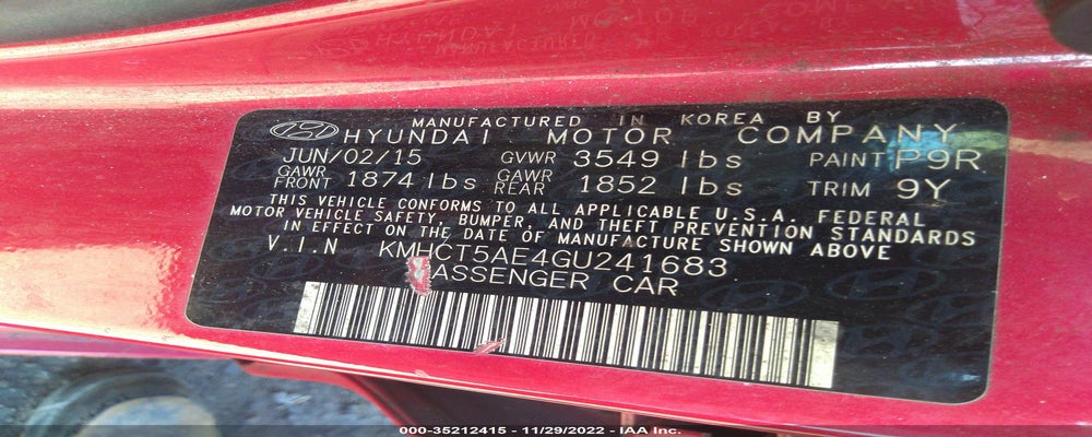KMHCT5AE4GU241683 2016 HYUNDAI ACCENT photo no. 9