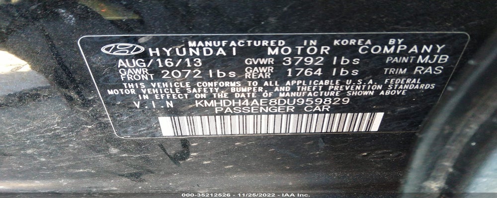 KMHDH4AE8DU959829 2013 HYUNDAI ELANTRA photo no. 9