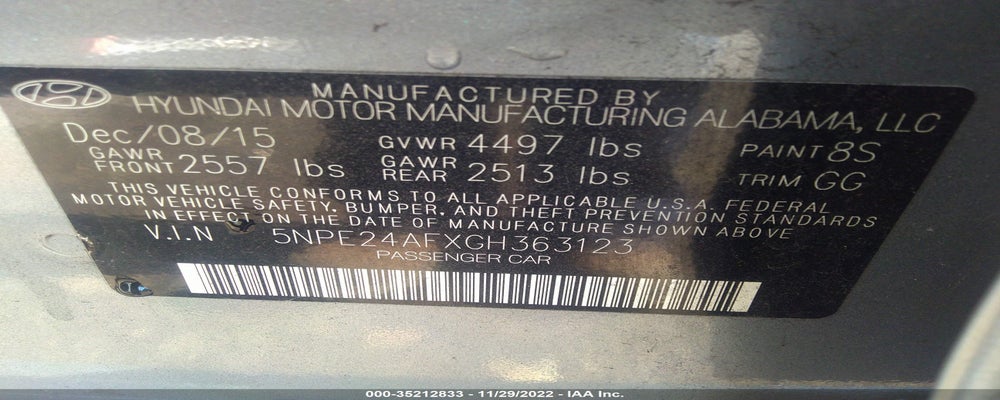 5NPE24AFXGH363123 2016 HYUNDAI SONATA photo no. 9