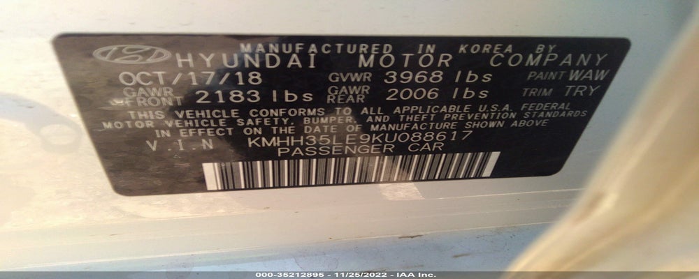 KMHH35LE9KU088617 2019 HYUNDAI ELANTRA GT photo no. 9