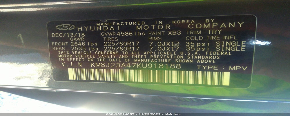 KM8J23A47KU918188 2019 HYUNDAI TUCSON photo no. 9