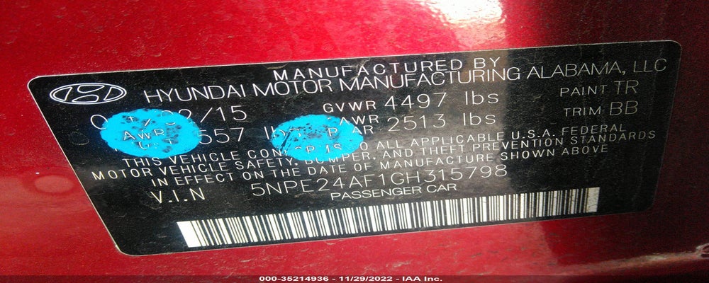 5NPE24AF1GH315798 2016 HYUNDAI SONATA photo no. 9