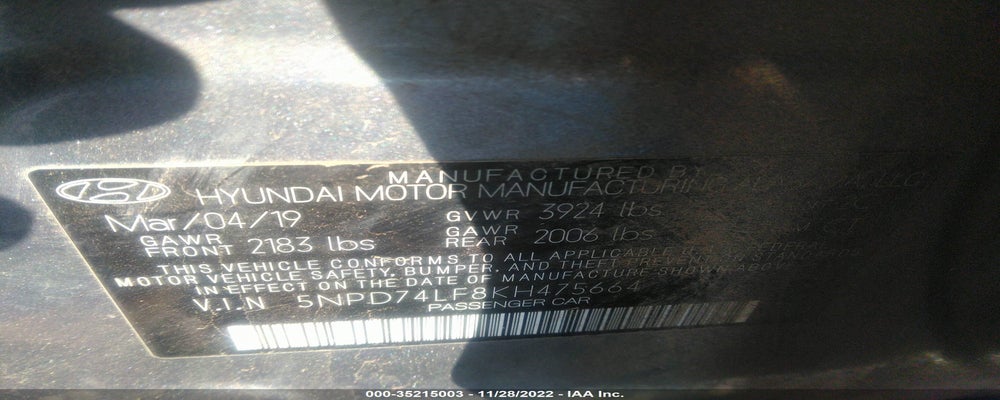 5NPD74LF8KH475664 2019 HYUNDAI ELANTRA photo no. 9