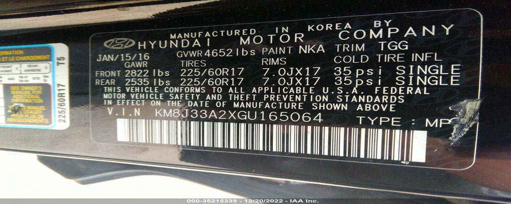 KM8J33A2XGU165064 2016 HYUNDAI TUCSON photo no. 9