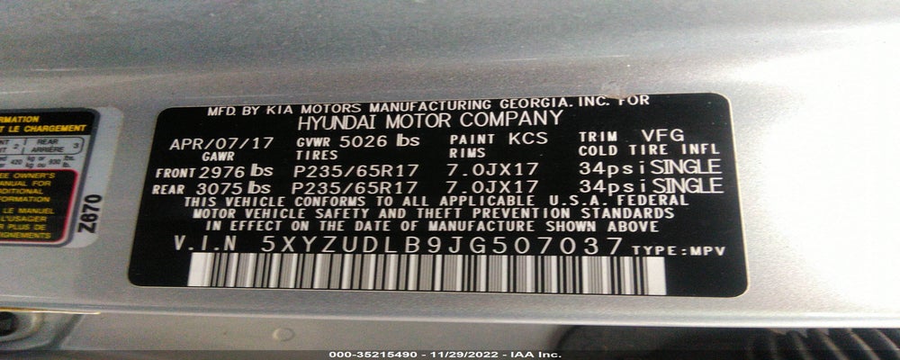 5XYZUDLB9JG507037 2018 HYUNDAI SANTA FE SPORT photo no. 9