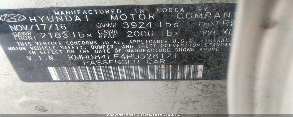 KMHD84LF4HU328121 2017 HYUNDAI ELANTRA photo no. 9