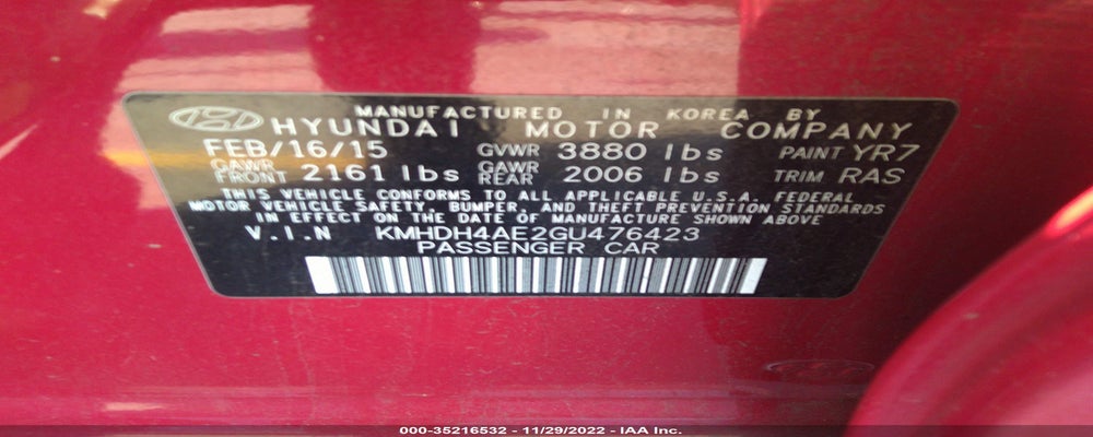 KMHDH4AE2GU476423 2016 HYUNDAI ELANTRA photo no. 9