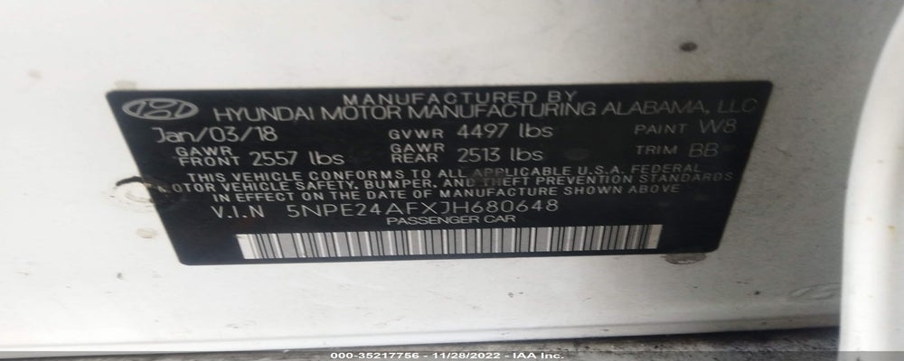 5NPE24AFXJH680648 2018 HYUNDAI SONATA photo no. 9