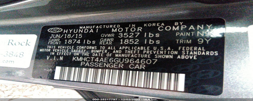 KMHCT4AE6GU964607 2016 HYUNDAI ACCENT photo no. 9
