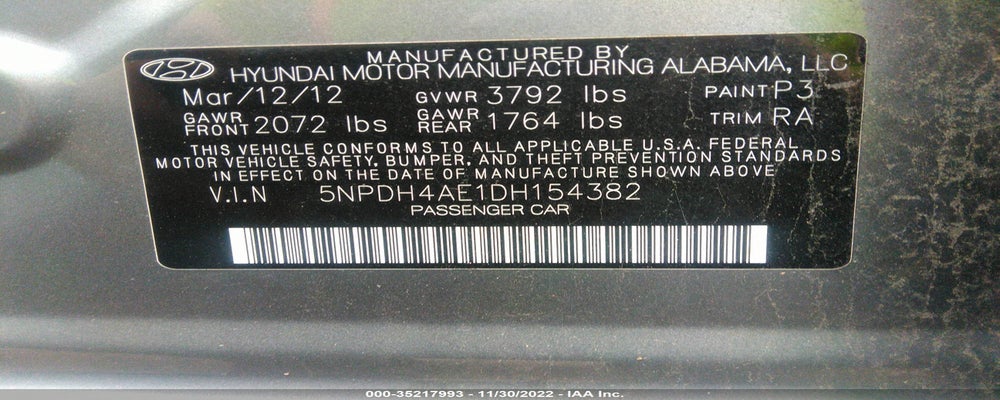 5NPDH4AE1DH154382 2013 HYUNDAI ELANTRA photo no. 9