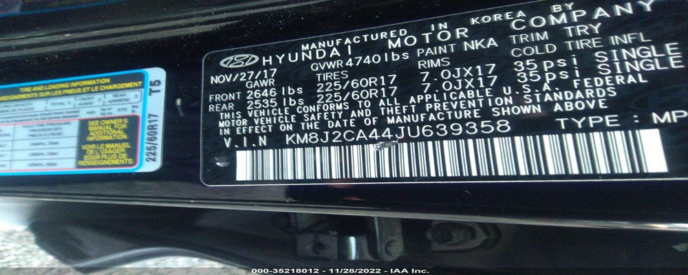 KM8J2CA44JU639358 2018 HYUNDAI TUCSON photo no. 9