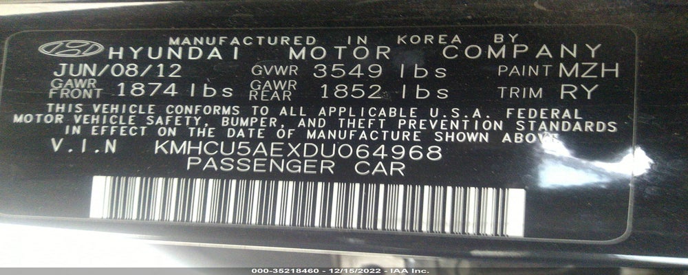 KMHCU5AEXDU064968 2013 HYUNDAI ACCENT photo no. 9