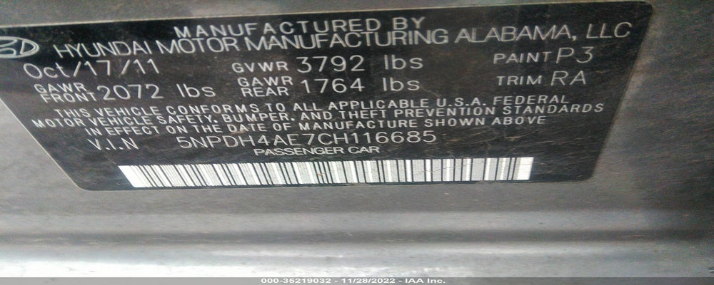 5NPDH4AE7CH116685 2012 HYUNDAI ELANTRA photo no. 9