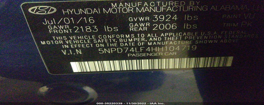 5NPD74LF4HH104719 2017 HYUNDAI ELANTRA photo no. 9
