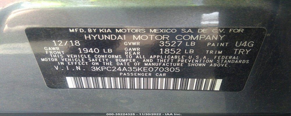 3KPC24A35KE070305 2019 HYUNDAI ACCENT photo no. 9