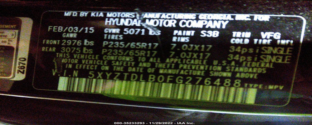 5XYZTDLB0FG276488 2015 HYUNDAI SANTA FE SPORT photo no. 9