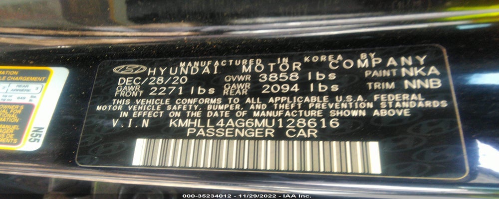 KMHLL4AG6MU128616 2021 HYUNDAI ELANTRA photo no. 9
