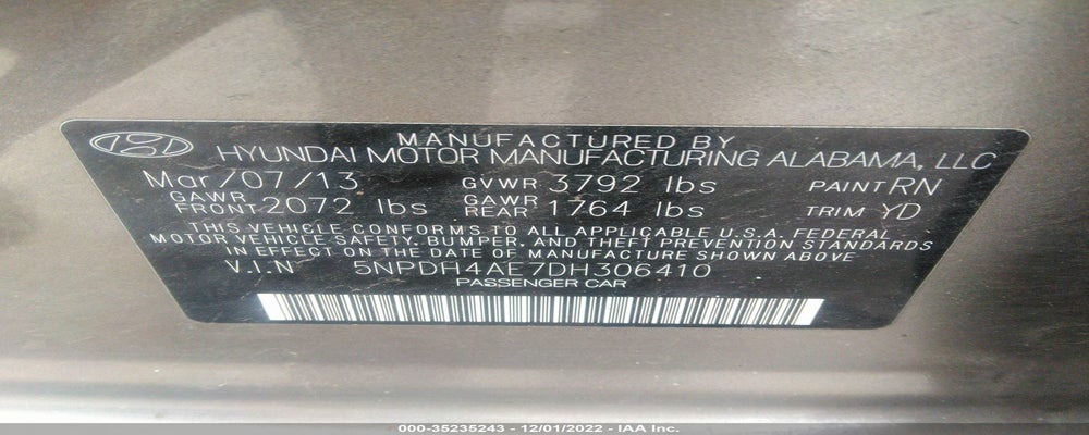 5NPDH4AE7DH306410 2013 HYUNDAI ELANTRA photo no. 9