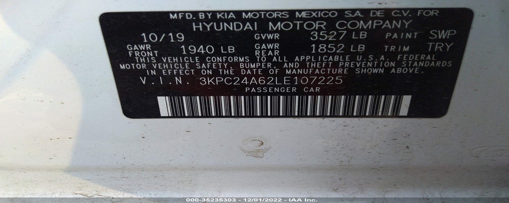 3KPC24A62LE107225 2020 HYUNDAI ACCENT photo no. 9