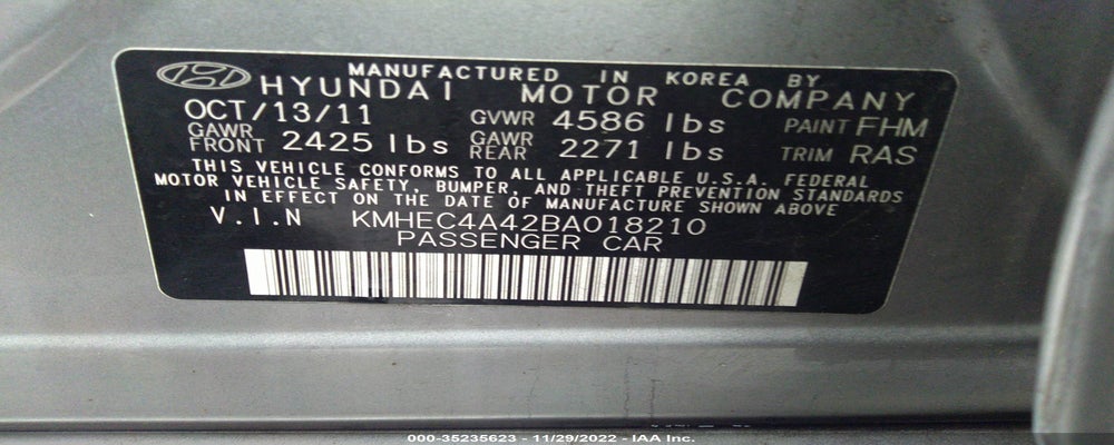 KMHEC4A42BA018210 2011 HYUNDAI SONATA photo no. 9