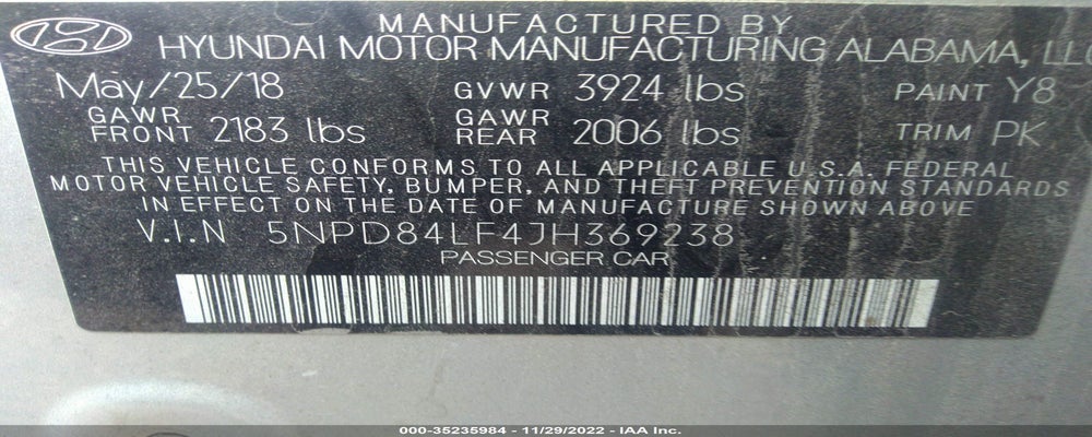 5NPD84LF4JH369238 2018 HYUNDAI ELANTRA photo no. 9