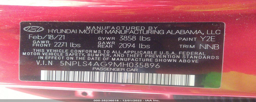 5NPLS4AG9MH035896 2021 HYUNDAI ELANTRA photo no. 9