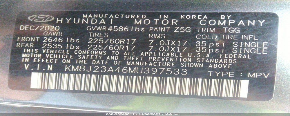 KM8J23A46MU397533 2021 HYUNDAI TUCSON photo no. 9