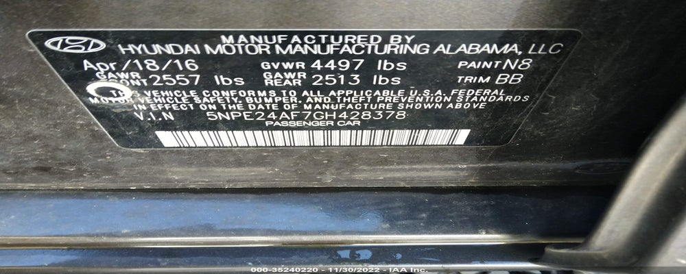 5NPE24AF7GH428378 2016 HYUNDAI SONATA photo no. 9