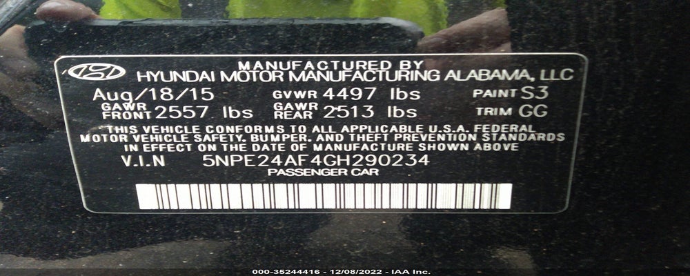 5NPE24AF4GH290234 2016 HYUNDAI SONATA photo no. 9