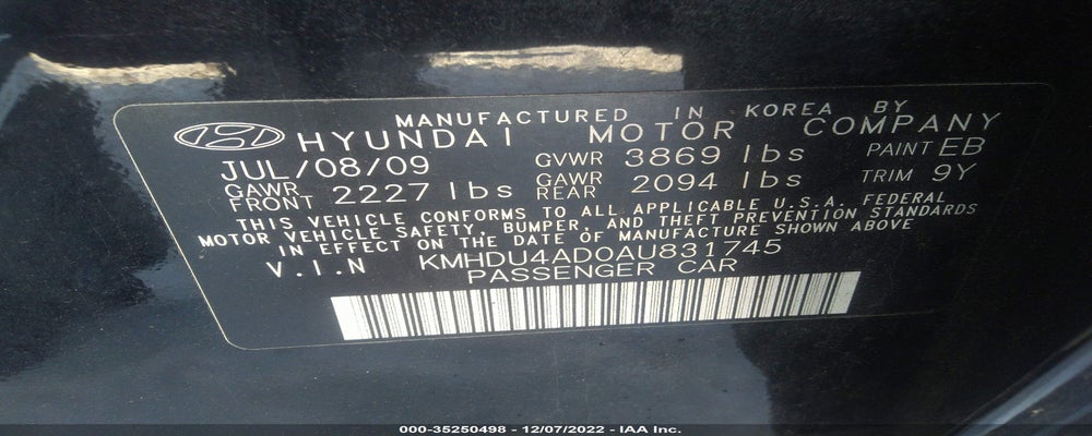 KMHDU4AD0AU831745 2010 HYUNDAI ELANTRA photo no. 9