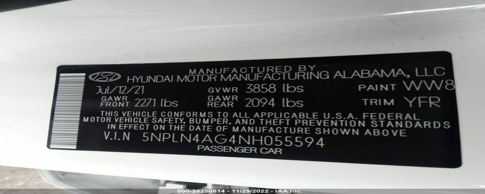 5NPLN4AG4NH055594 2022 HYUNDAI ELANTRA photo no. 9