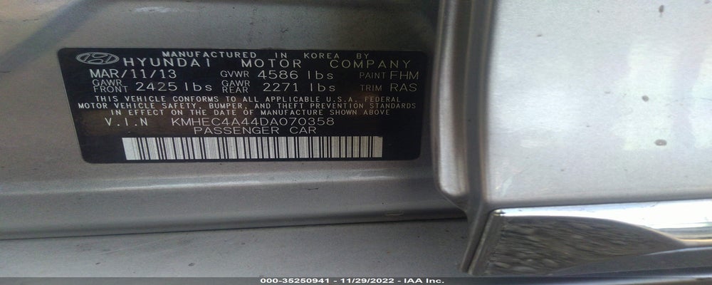 KMHEC4A44DA070358 2013 HYUNDAI SONATA HYBRID photo no. 9