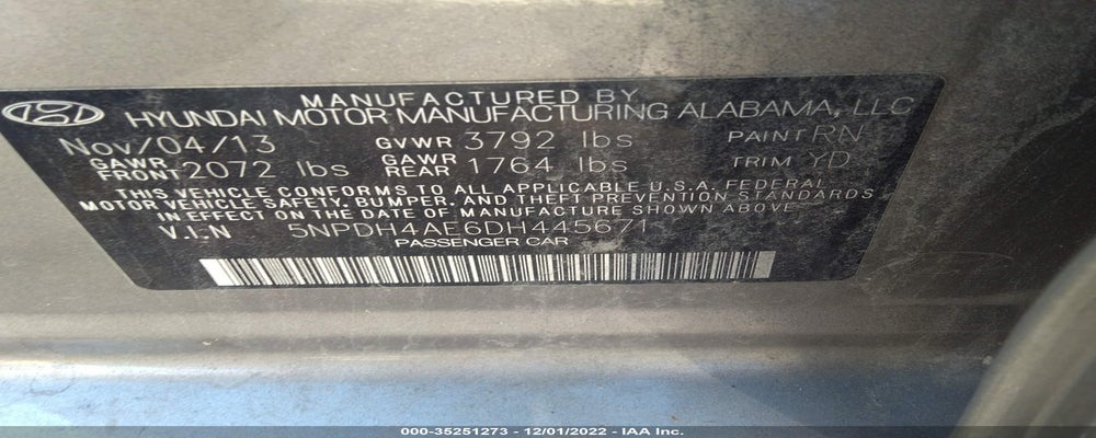 5NPDH4AE6DH445671 2013 HYUNDAI ELANTRA photo no. 9