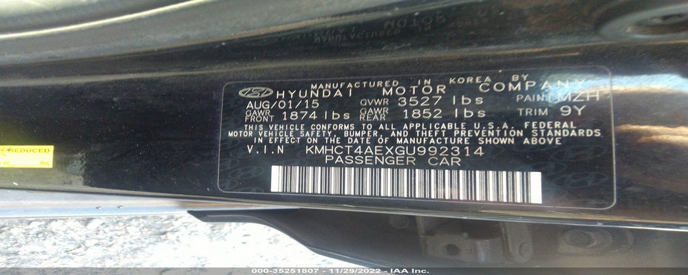 KMHCT4AEXGU992314 2016 HYUNDAI ACCENT photo no. 9