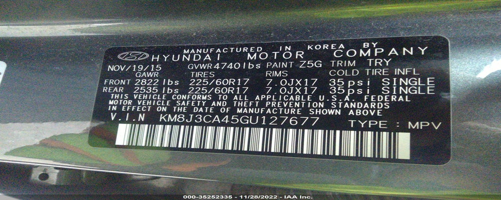 KM8J3CA45GU127677 2016 HYUNDAI TUCSON photo no. 9