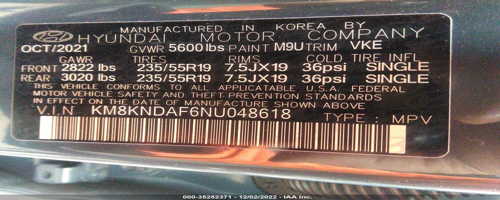 KM8KNDAF6NU048618 2022 HYUNDAI IONIQ 5 photo no. 9