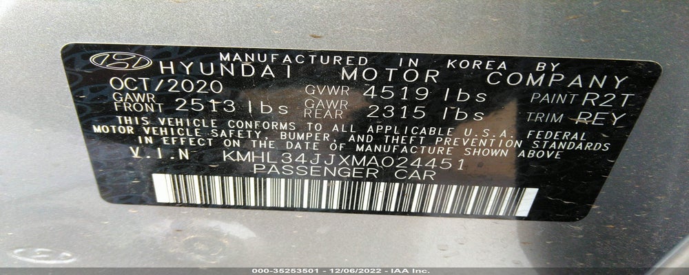 KMHL34JJXMA024451 2021 HYUNDAI SONATA HYBRID photo no. 9
