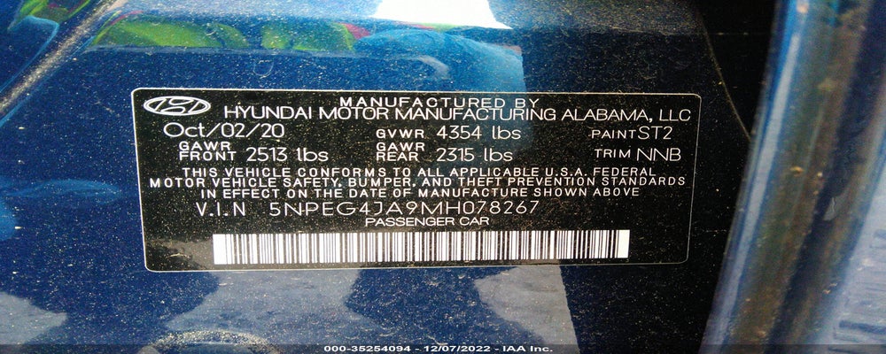 5NPEG4JA9MH078267 2021 HYUNDAI SONATA photo no. 9