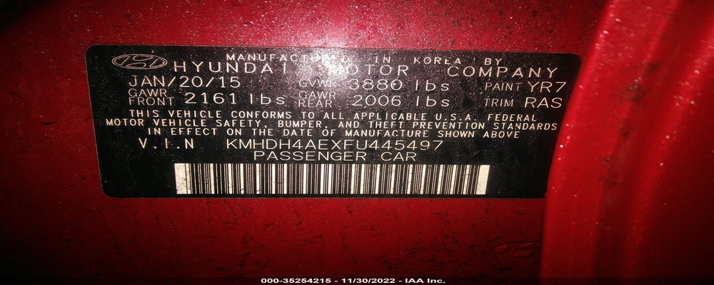 KMHDH4AEXFU445497 2015 HYUNDAI ELANTRA photo no. 9