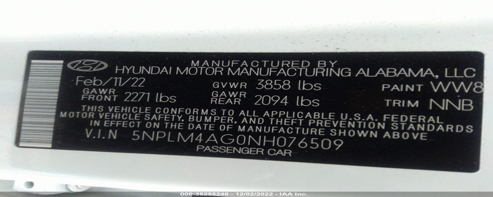 5NPLM4AG0NH076509 2022 HYUNDAI ELANTRA photo no. 9