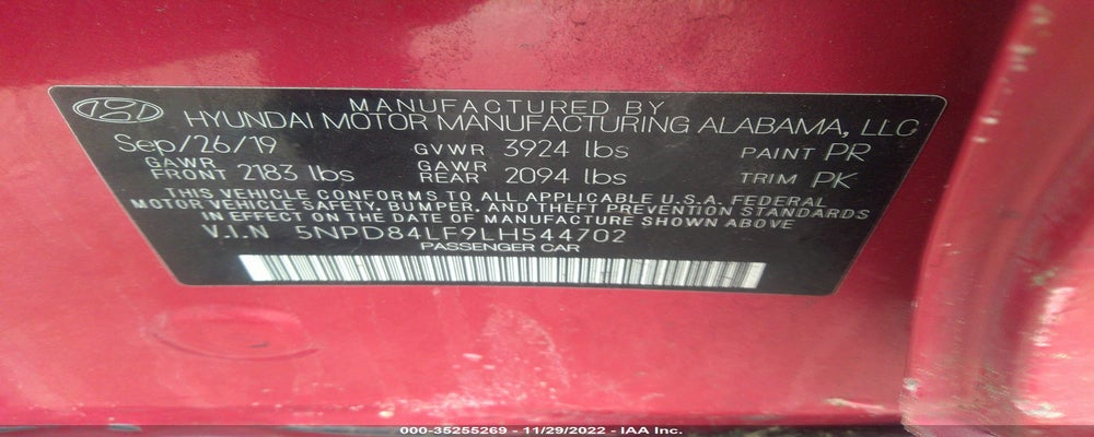 5NPD84LF9LH544702 2020 HYUNDAI ELANTRA photo no. 9