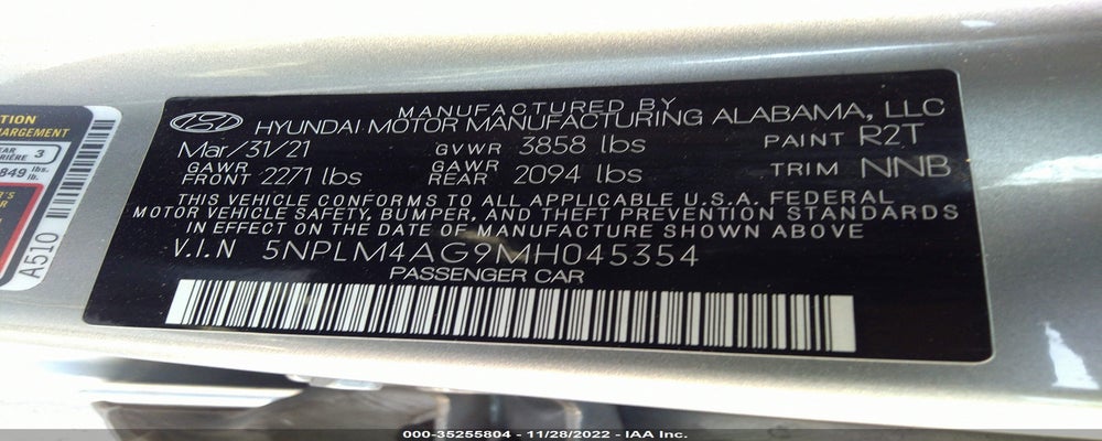 5NPLM4AG9MH045354 2021 HYUNDAI ELANTRA photo no. 9