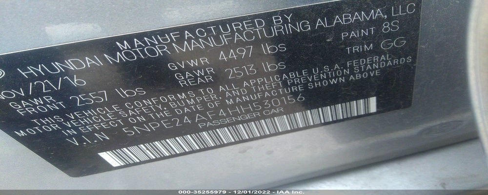 5NPE24AF4HH530156 2017 HYUNDAI SONATA photo no. 9