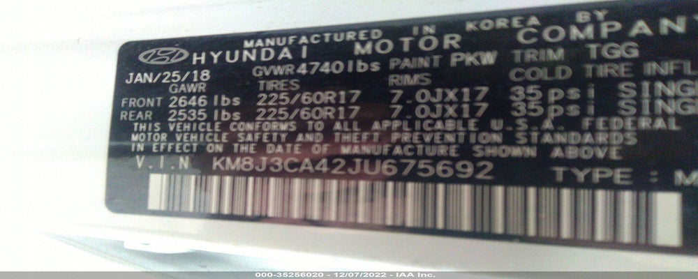 KM8J3CA42JU675692 2018 HYUNDAI TUCSON photo no. 9