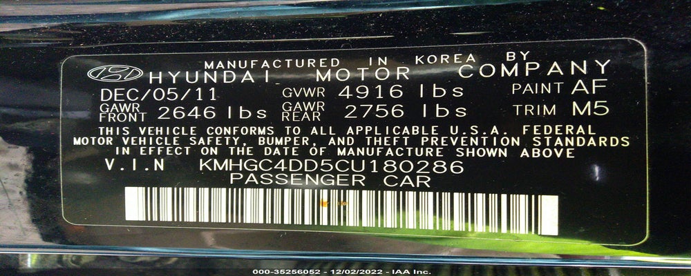 KMHGC4DD5CU180286 2012 HYUNDAI GENESIS photo no. 9