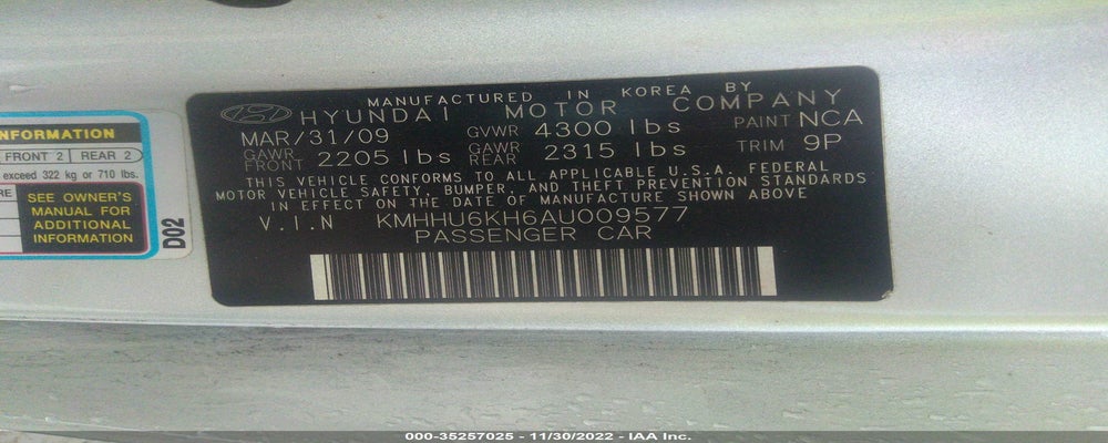 KMHHU6KH6AU009577 2010 HYUNDAI GENESIS COUPE photo no. 9