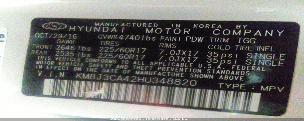 KM8J3CA42HU348820 2017 HYUNDAI TUCSON photo no. 9