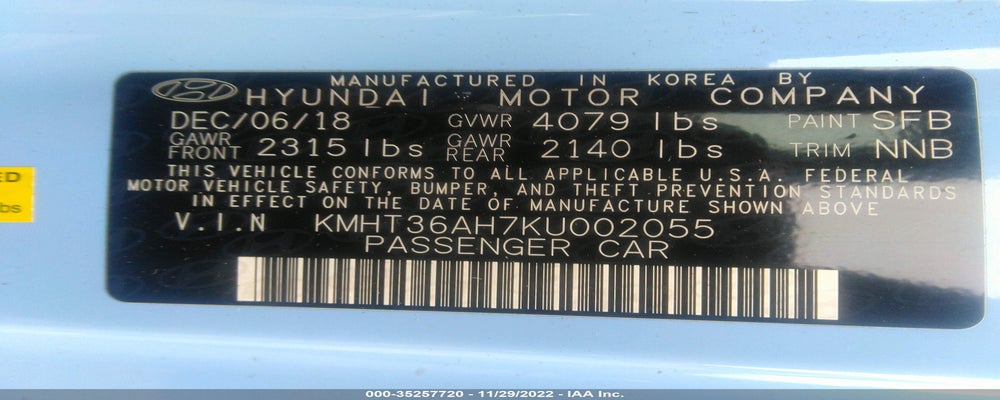 KMHT36AH7KU002055 2019 HYUNDAI VELOSTER photo no. 9